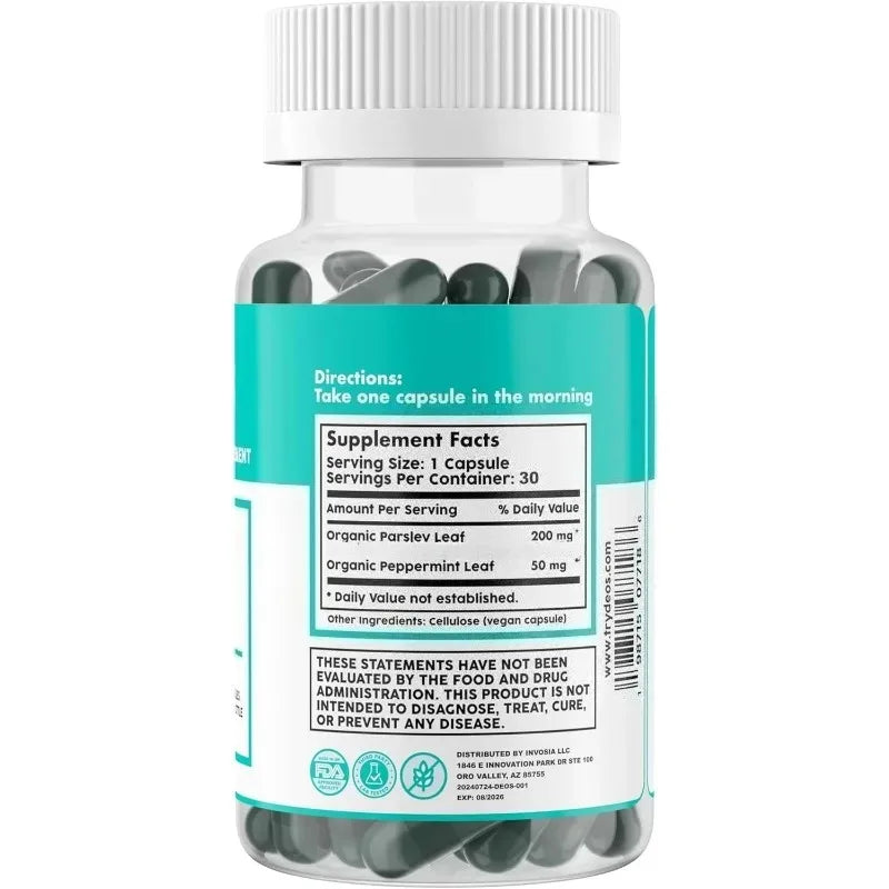 Chlorophyll Capsules Natural Plant-based Supplement Contain Herbal Ingredients for Digestion Support & Gut Health Skin Health